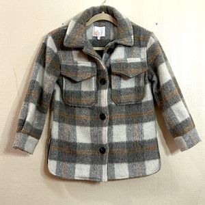 Girls GB plaid Shacket medium jacket